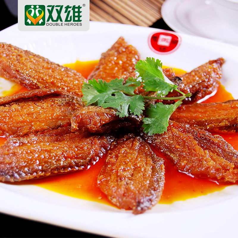 双雄潮汕瓦罐香酥深海咸带鱼175gX3瓶装野生油炸即食下饭罐头包邮