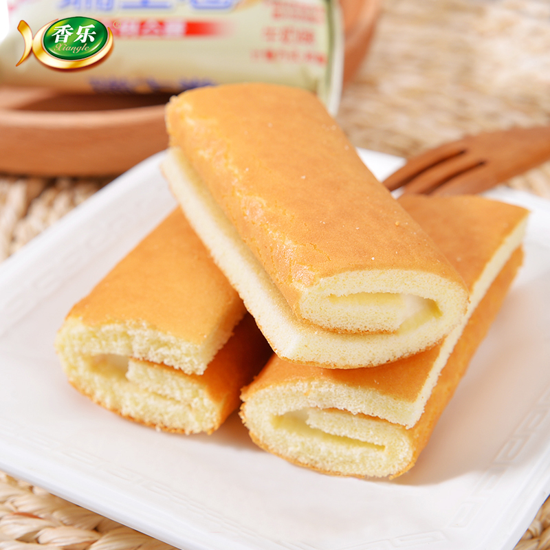 香乐瑞士卷500g营养早餐软面包小蛋糕点休闲零食夹心口袋整箱