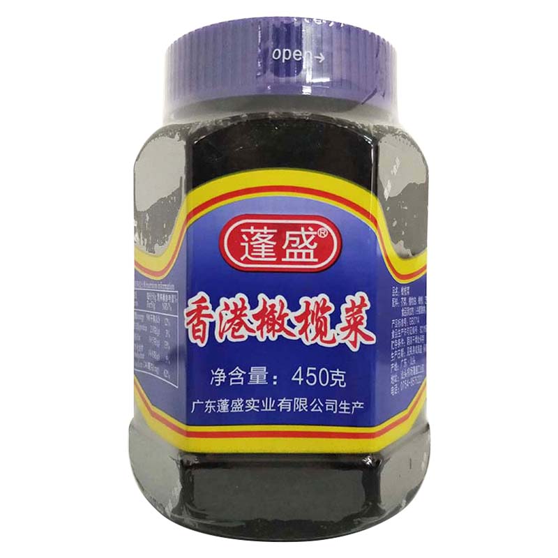 潮味 蓬盛香港橄榄菜潮汕口味下饭菜咸菜蓬盛橄榄菜450g 2瓶包邮