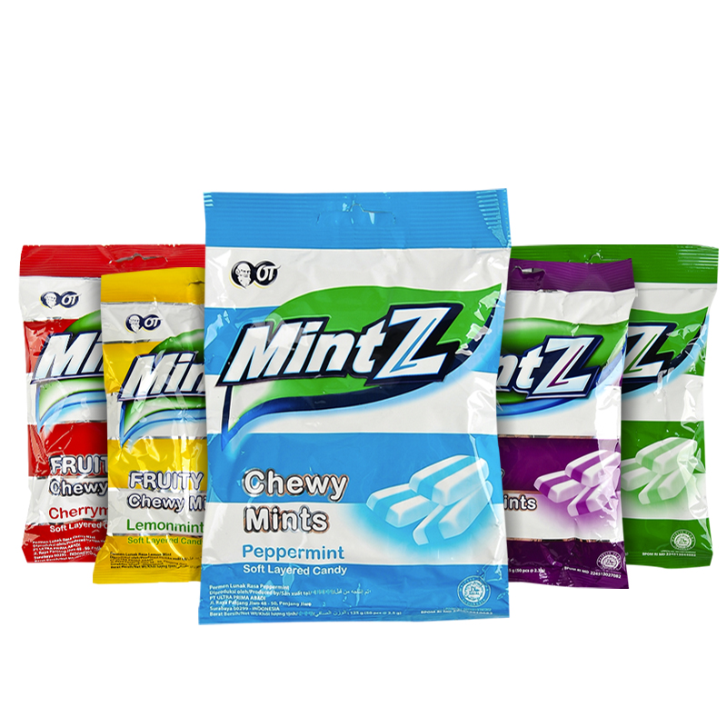 印尼进口OT牌Mintz明茨薄荷糖软糖怀旧零食糖果薄荷糖水果味115g