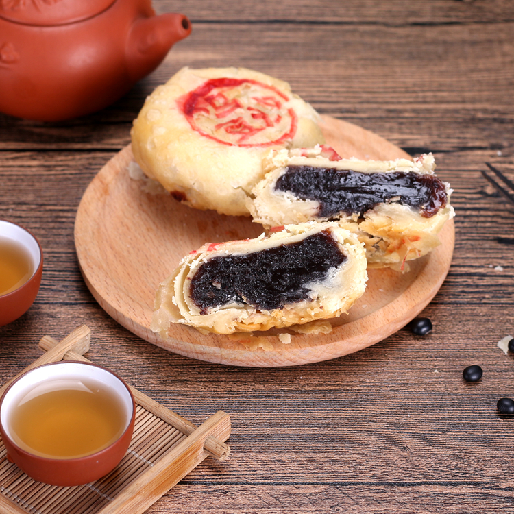 广式潮汕潮州特产胡荣泉捞饼潮式豆沙中秋月饼白皮斋饼千层饼包邮