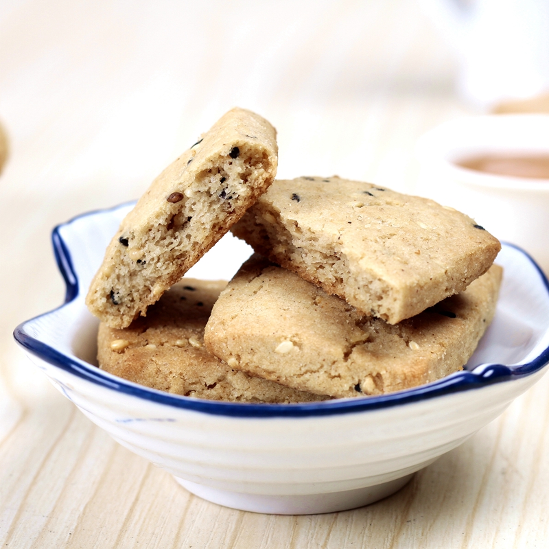 潮汕小吃特产潮州美食茶点椒盐饼 盐酥饼 咸酥饼干芝麻酥400g包邮