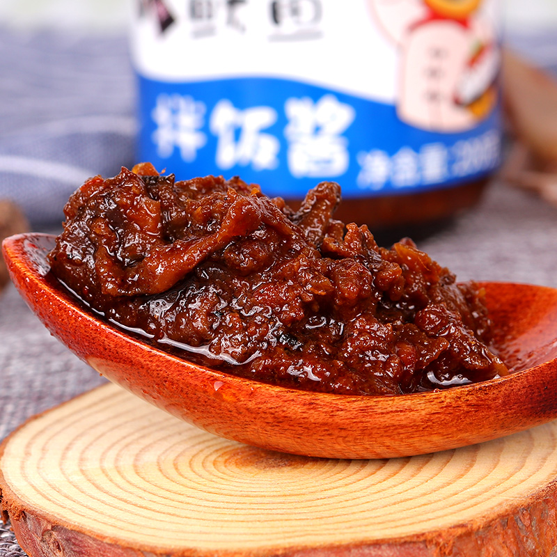 舌尖熊香菇鱿鱼酱拌饭酱200g/玻璃瓶装 香辣拌面酱菜海鲜味下饭菜