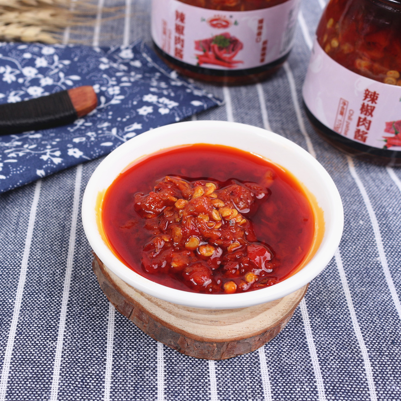 尚食潮味|香辣剁椒肉酱 辣椒炒肉拌面酱拌饭开胃170g瓶装满26包邮