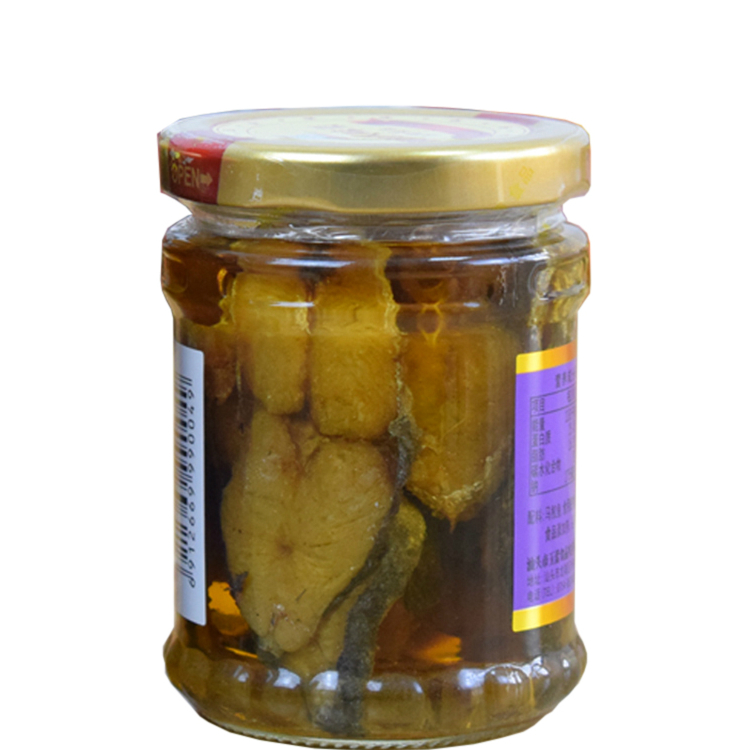 满6瓶包邮 玉蕾马鲛鱼180g玻璃罐装 佳品潮汕杂咸油炸马胶鱼