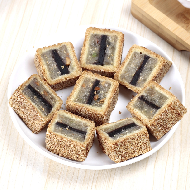 潮汕美食小吃潮州饶平特产茶点宝斗饼双烹乌绿豆饼宝岛饼包邮280g