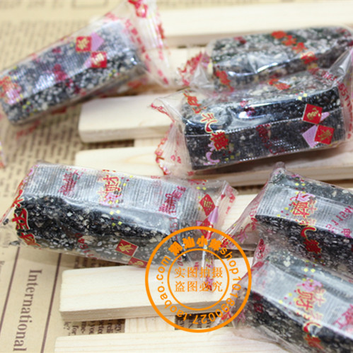 单条独立包装咸味纯黑芝麻糖 潮汕特产休闲茶点营养美味黑芝麻条